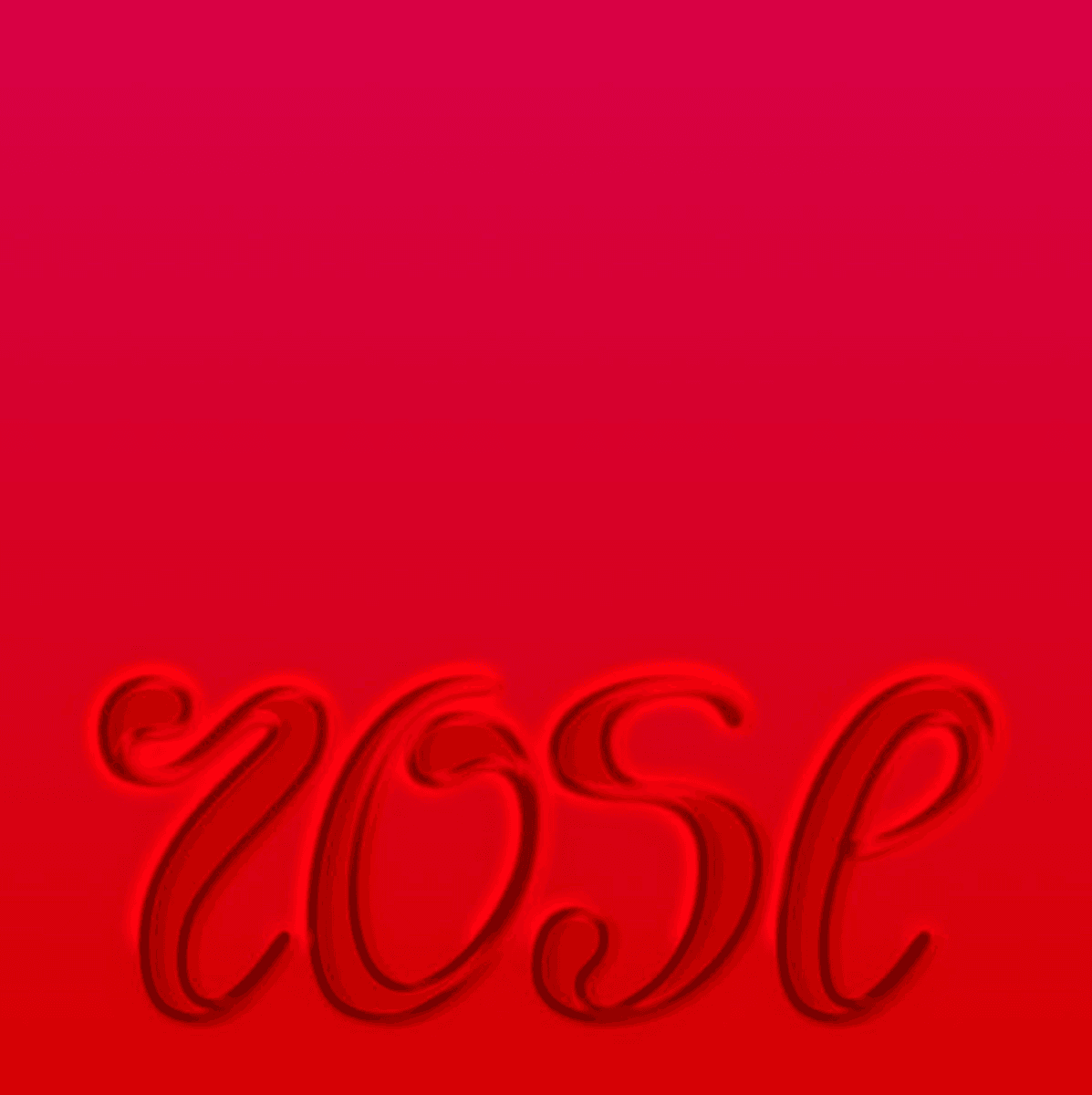 Rose custom lettering on red