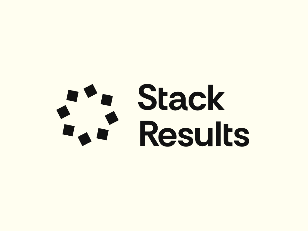 Stack Results symbol and wordmark in black