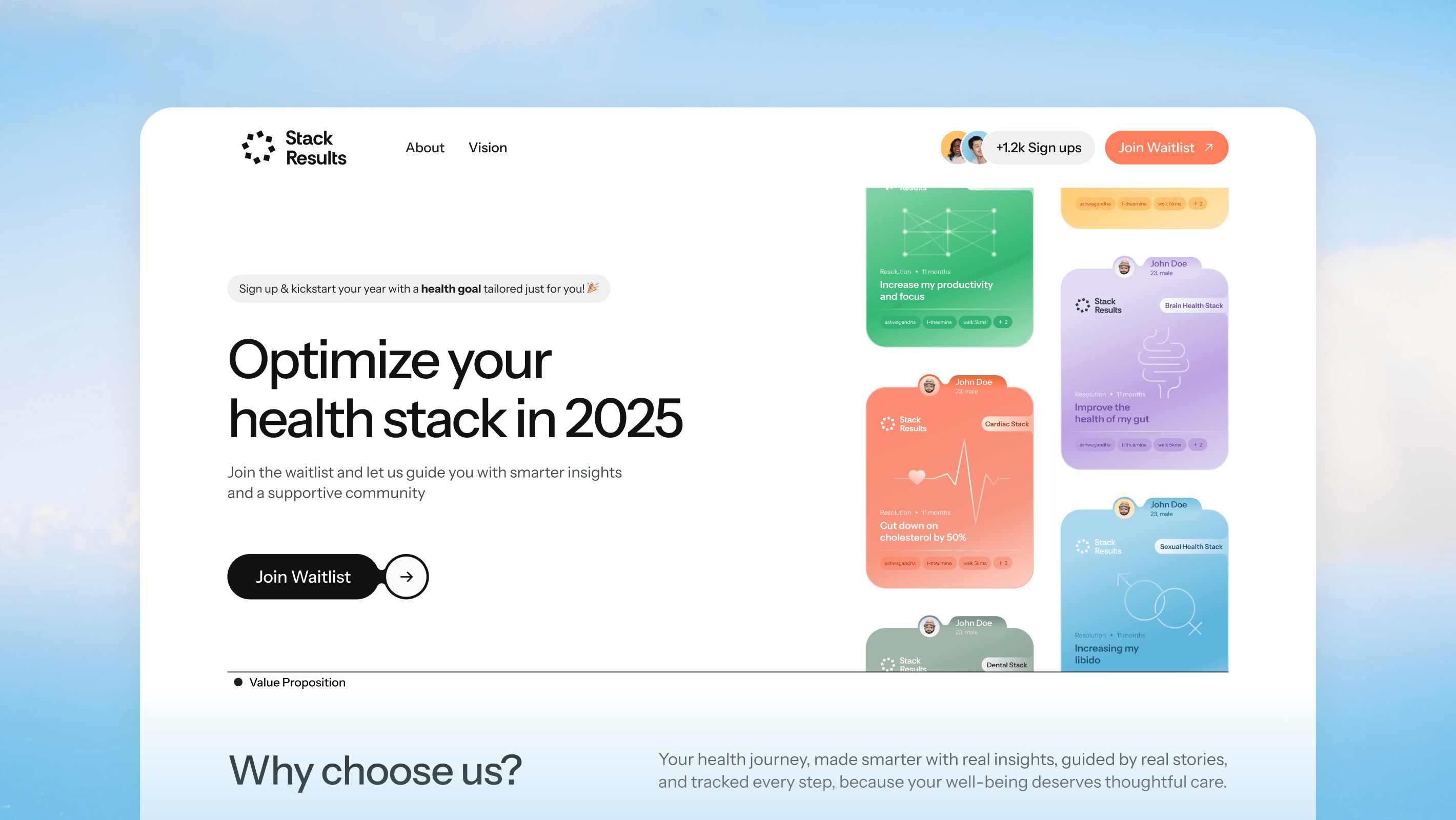 Stack Results wellness platform website design