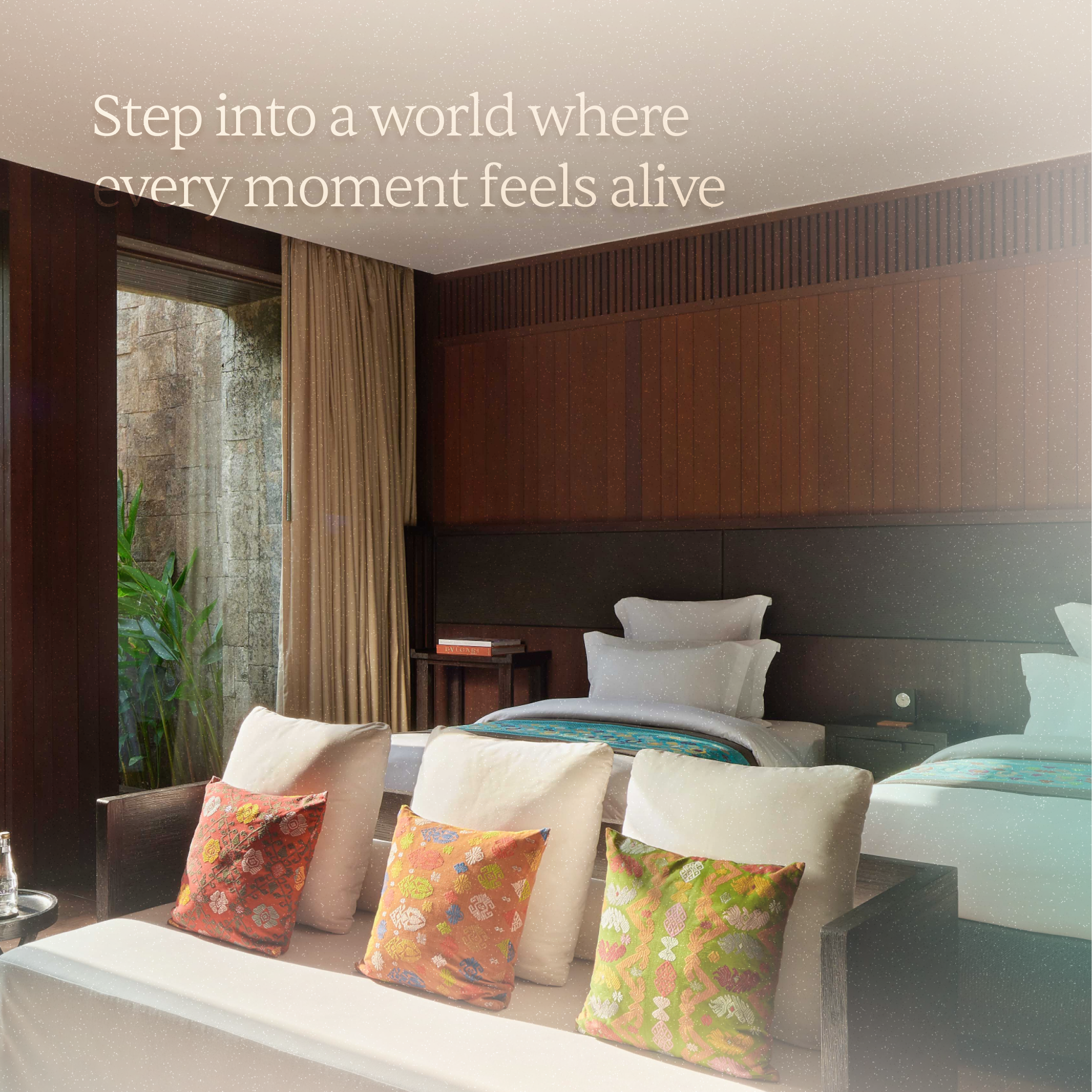 Wellim hotel room opening onto a tropical garden
